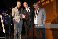 NEW YORK, NEW YORK - NOVEMBER 13: (L-R) Ram?n Rodr?guez, honoree Crazy Legs, and Luis Guzm?n appear onstage at the 11th Annual Cristian Rivera Foundation Celebrity Gala on November 13, 2019 in New York City. (Photo by Johnny Nunez/WireImage)