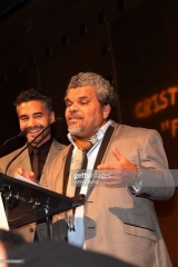 NEW YORK, NEW YORK - NOVEMBER 13: Ram?n Rodr?guez (L) and Luis Guzm?n speak onstage at the 11th Annual Cristian Rivera Foundation Celebrity Gala on November 13, 2019 in New York City. (Photo by Johnny Nunez/WireImage)