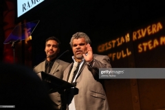 NEW YORK, NEW YORK - NOVEMBER 13: Ram?n Rodr?guez (L) and Luis Guzm?n speak onstage at the 11th Annual Cristian Rivera Foundation Celebrity Gala on November 13, 2019 in New York City. (Photo by Johnny Nunez/WireImage)