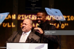 NEW YORK, NEW YORK - NOVEMBER 13: Bo Dietl (L) and AJ Calloway speak onstage at the 11th Annual Cristian Rivera Foundation Celebrity Gala on November 13, 2019 in New York City. (Photo by Johnny Nunez/WireImage)